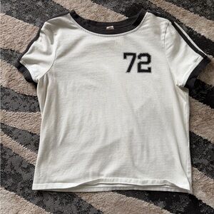 White and Black 72 Baby Tee